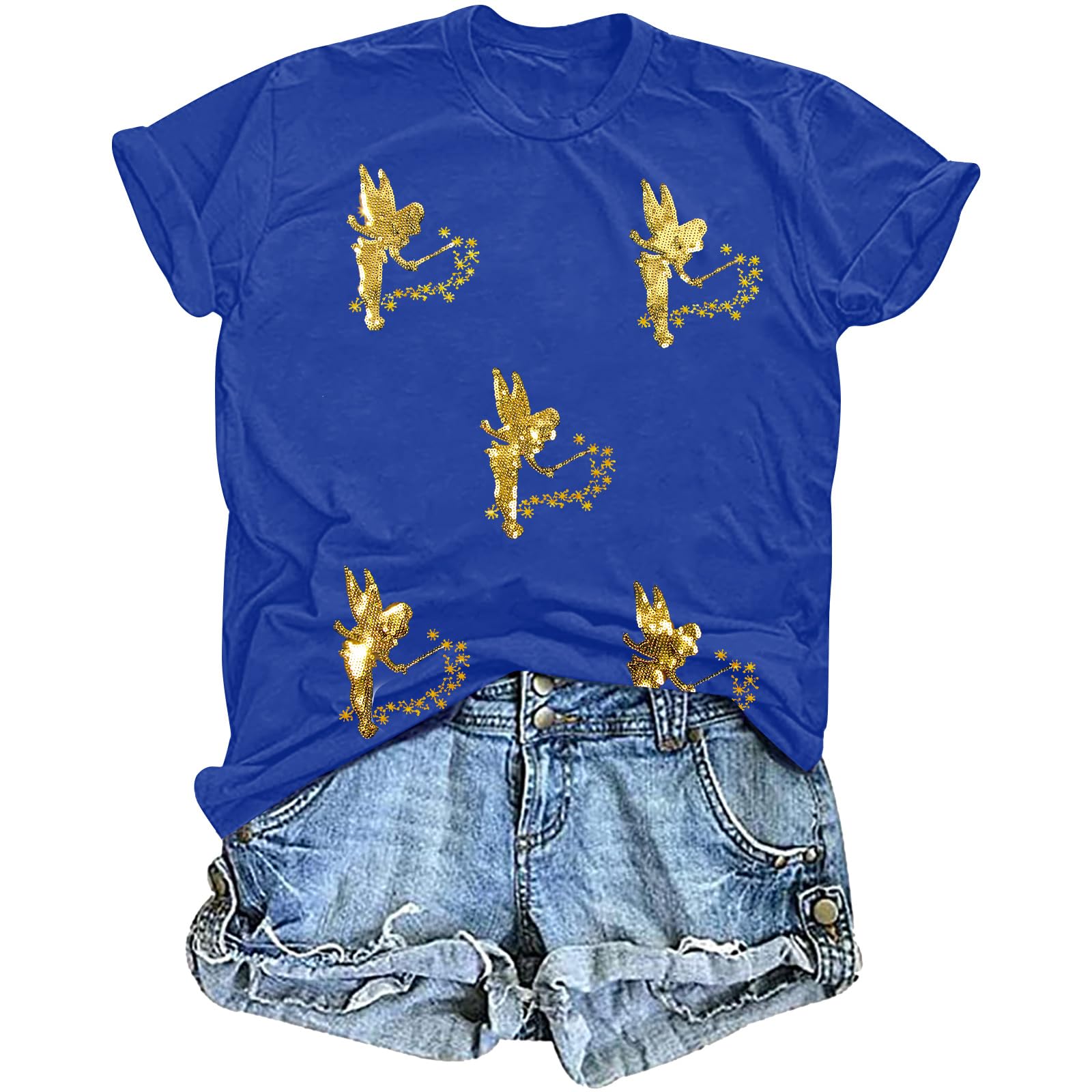 Magical Shirt for Women Magic Princess Sequin Top Vacation Holiday Short Sleeve Top Graphic Tshirt