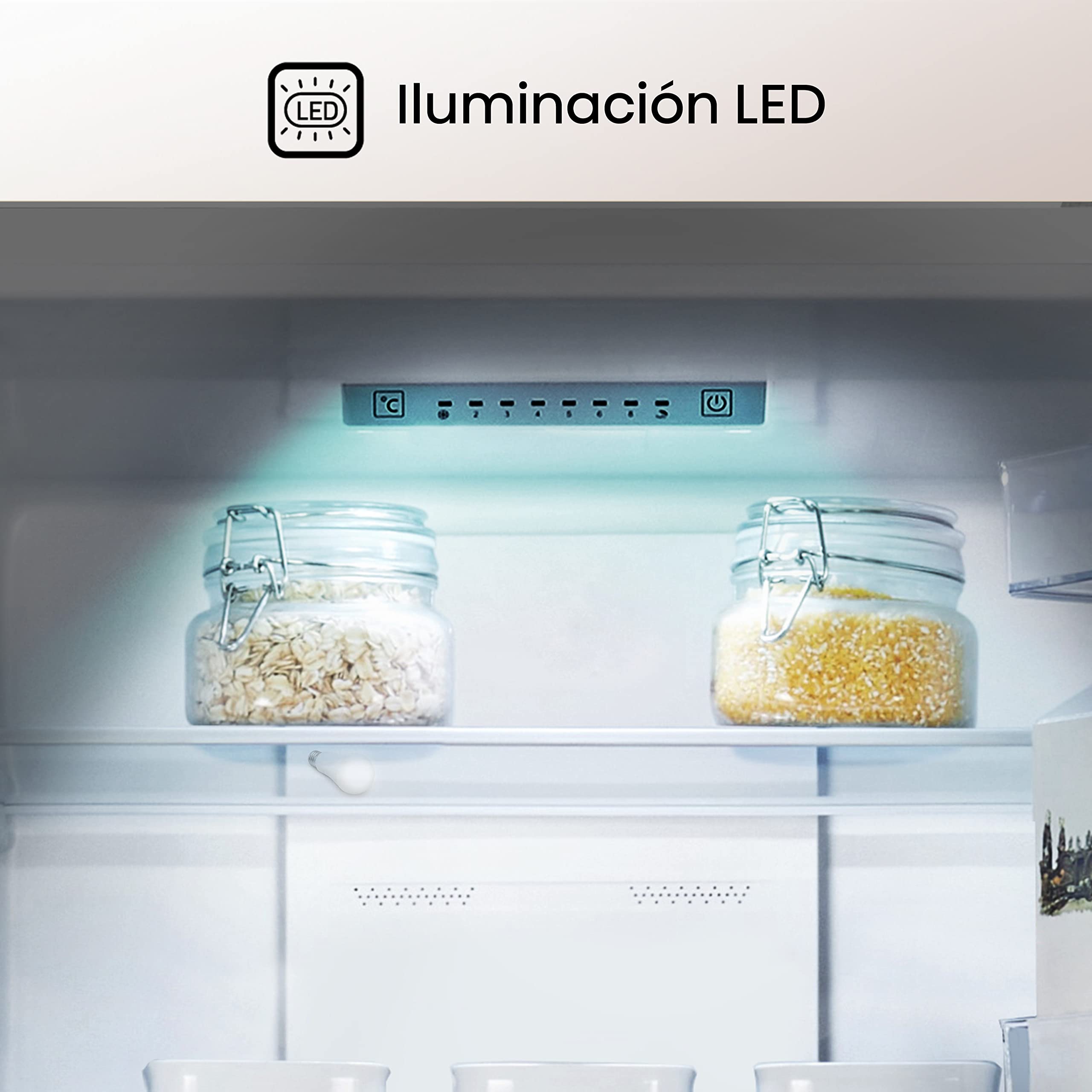 Hisense RB390N4AWE - Frigorífico Combi, Eficiente Clase E, Capacidad 304 L con 186 cm Alto, Cajón Verduras, 4 Estrellas Congelador, Puerta Reversible, Silencioso 39dB, Color Blanco