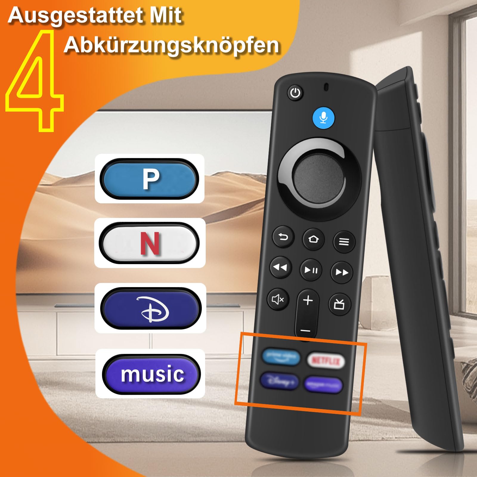Ersatzfernbedienung Prime Stick Lite Ersatz Fernbedienung Für Fire TV Stick - Sprachfernbedienung Kompatibel Mit 4K/Lite Amazon Fire TV Stick Fire Tv Stick Fernbedienung