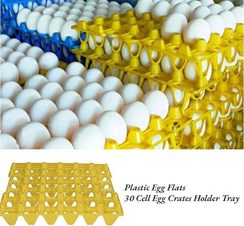 Miniatura 5 de Yosoo 5 bandejas planas para huevos, cajas de huevos de gallina de plástico, apilables, reutilizables, bandejas para almacenamiento y transporte,