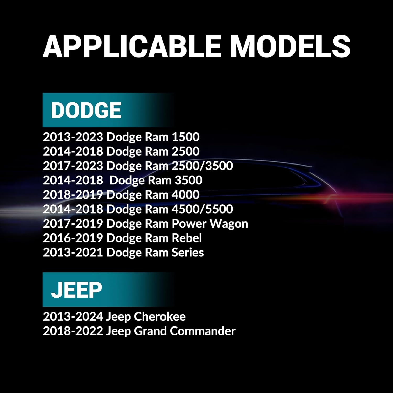 TPMS Sensor,Set of 4 433Mhz Tire Pressure Sensor Compatible with Dodge Ram 1500 2500 3500 4000, Jeep Cherokee Replaces#68249197AA,68324960AA,68378369AB,68455823AB