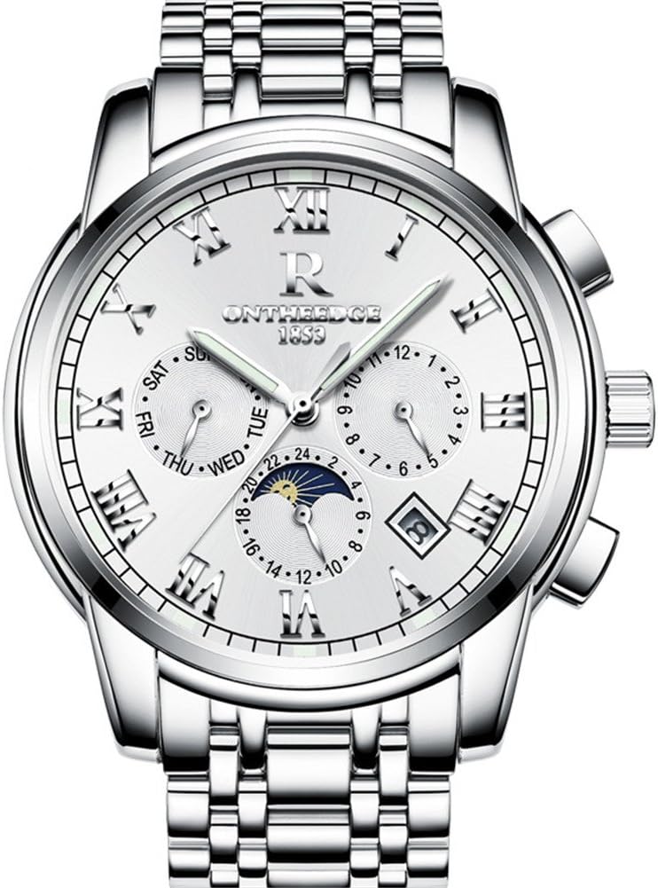 Mens Japanese Automatic Movement Watches,Stainless Steel Waterproof Wrist Watch