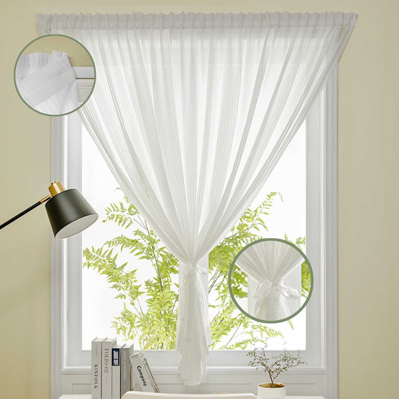 Amazon.com: Sheer Curtains No Drill Light Filtering Privacy