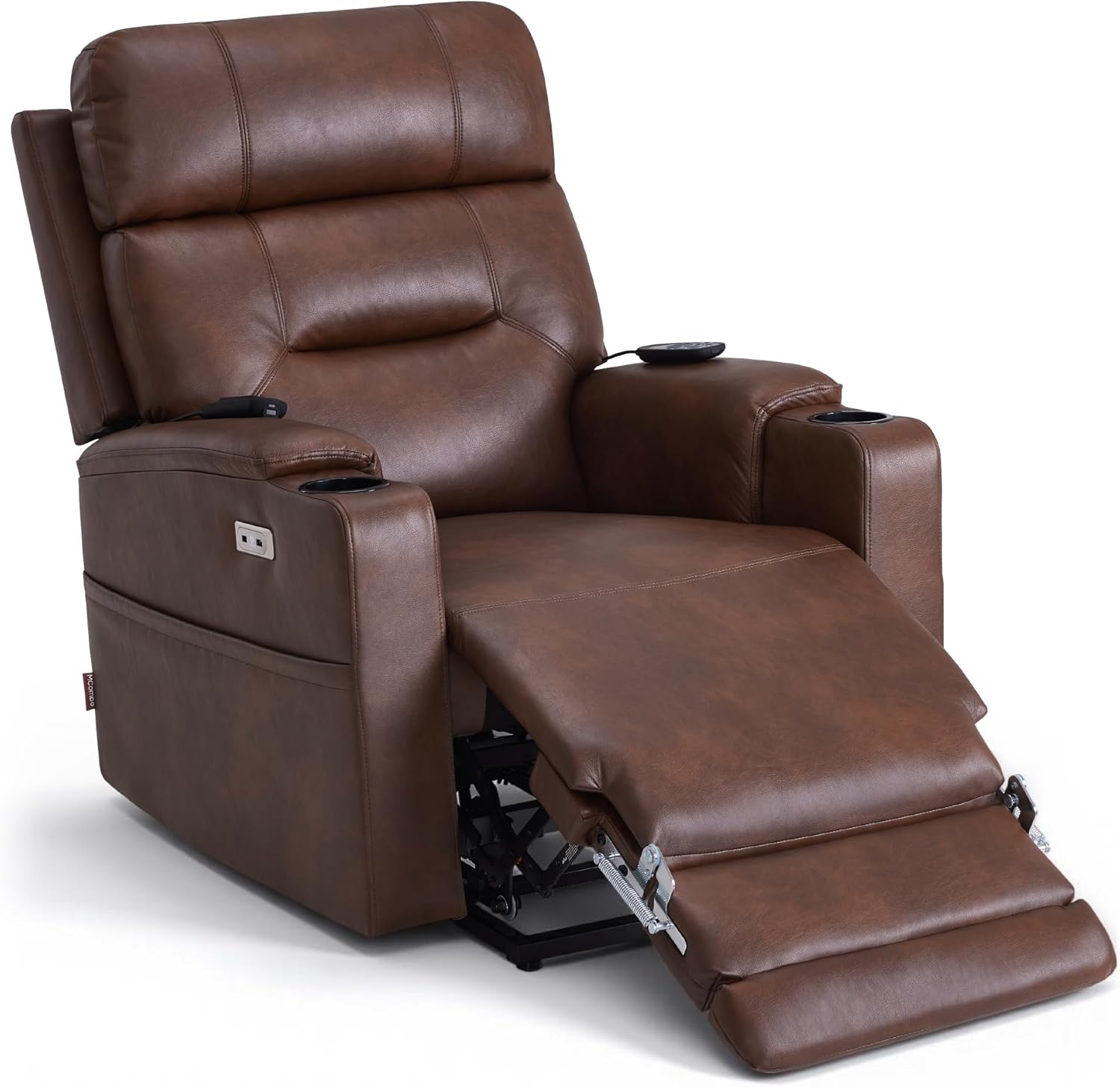 MCombo Power Lift Recliner for Tall Men Up to 6'6" | Dual Motor, Heat & Massage, Lay Flat, Faux Leather