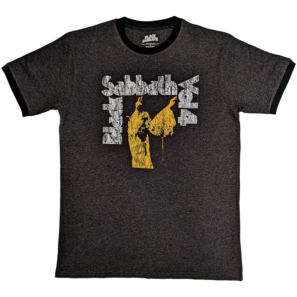 Rock Off Black/Grey Sabbath - Vol 4 - Ringer T-Shirt - Cotton - Size Xl - Officially Licensed Merch