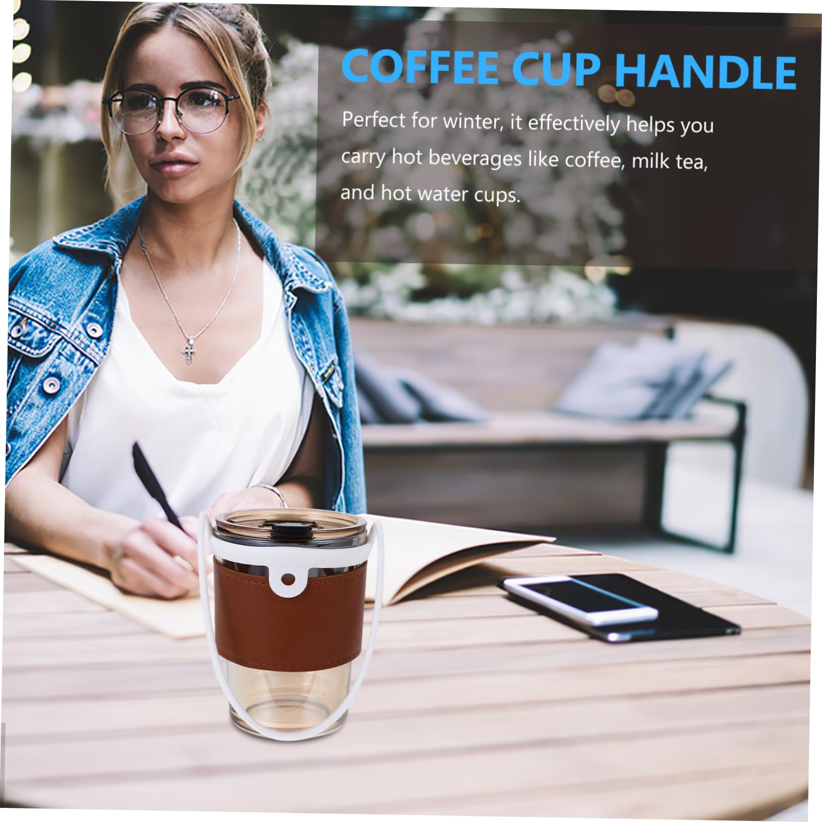 Yardenfun 2Pcs Outdoor Cup Strap Portable Milk Tea Cup Carrying Handle Convenient Coffee Cup Carrier Durable Design for Easy Beverage Transport