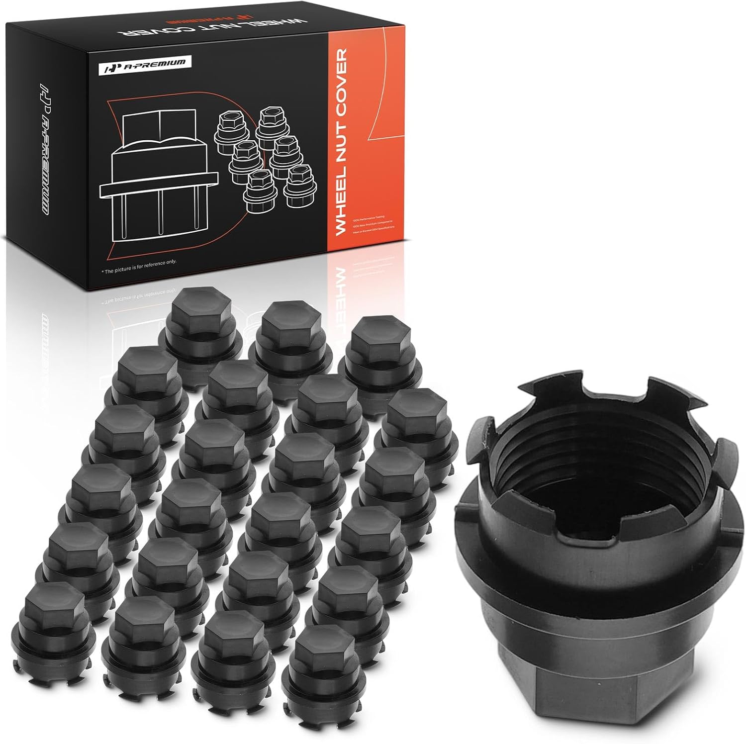 A-Premium 24-Pack 27mm Wheel Lug Nut Covers Compatible with Chevrolet Silverado 1500, Tahoe, Suburban 2500, Express 3500, Avalanche, Astro & GMC Sierra 1500, Yukon XL 1500, Savana 1500, Safari