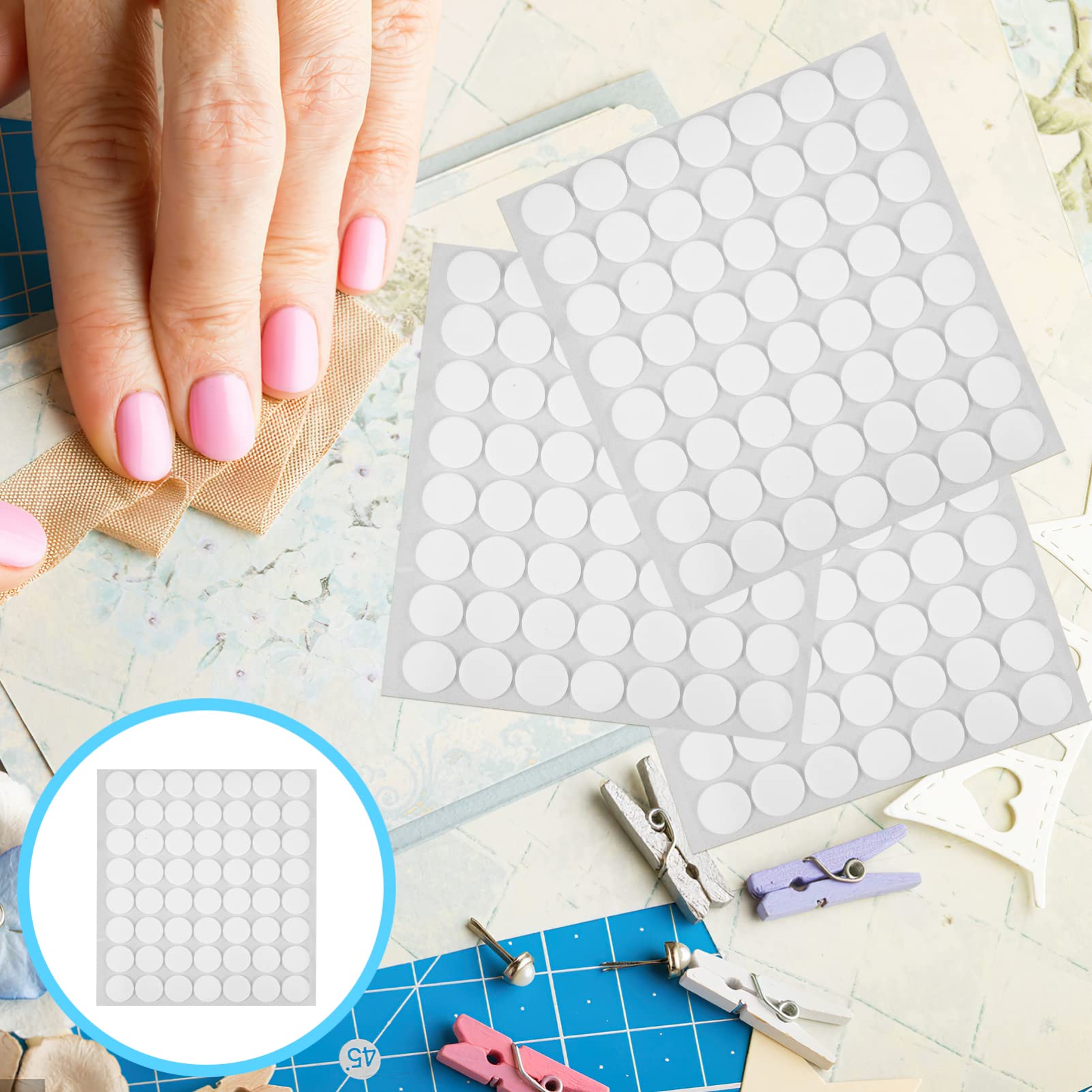 Gadpiparty 5 Sätze Runde Punkt Aufkleber Diy Doppelseitige Klebestreifen Selbstklebende Kleber Für Bastelprojekte Durchmesser Für Deko Und Karten 18 Blätter * 5