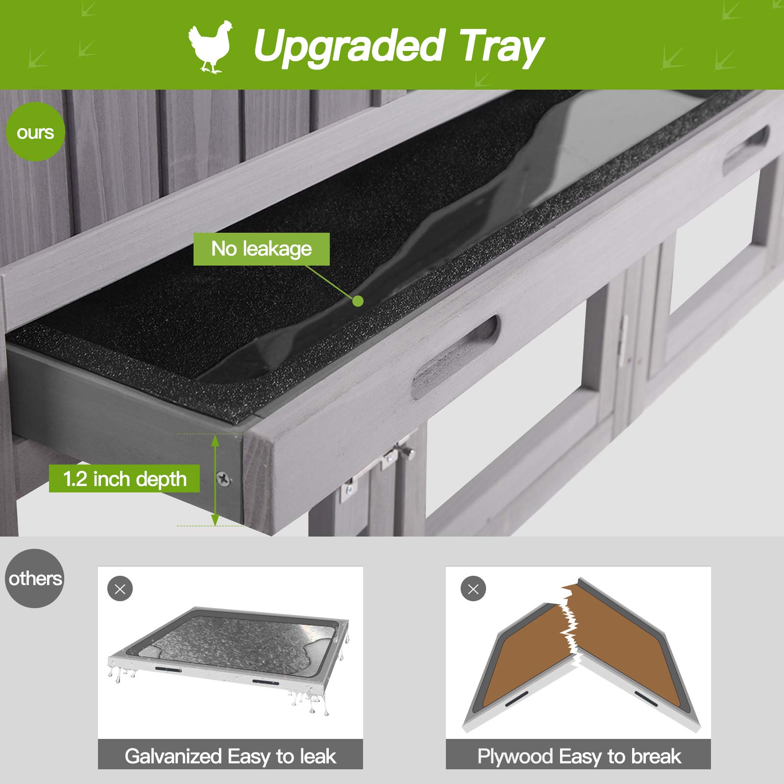 GUTINNEEN Rabbit Hutch Outdoor Bunny Cage Indoor,Extensible Chicken