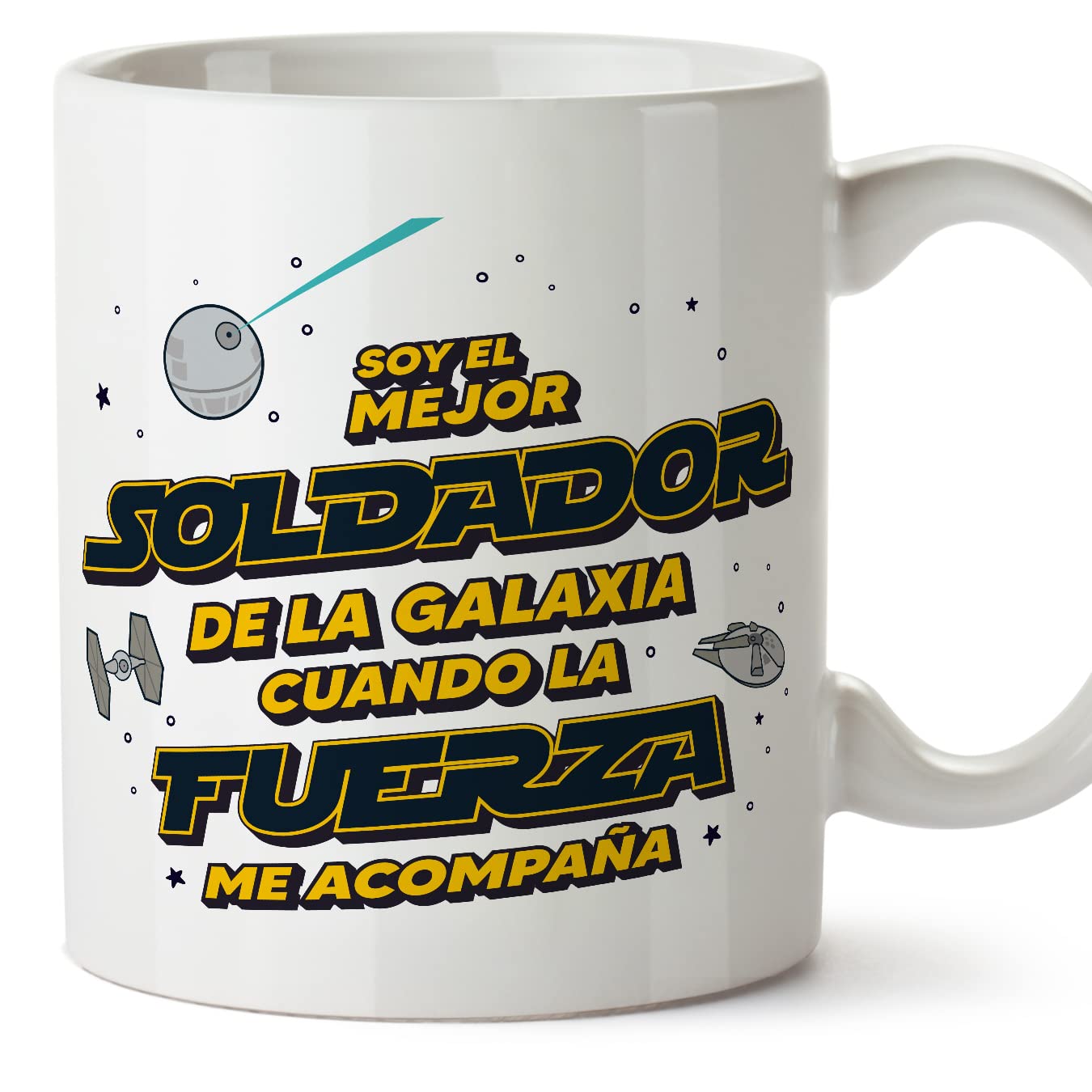 MUGFFINS Tazas para JEFE hombre - En Español - Mejor de la Galaxia Cuando Fuerza me Acompaña - 11 oz / 330 ml - Regalo original y divertido — view 570