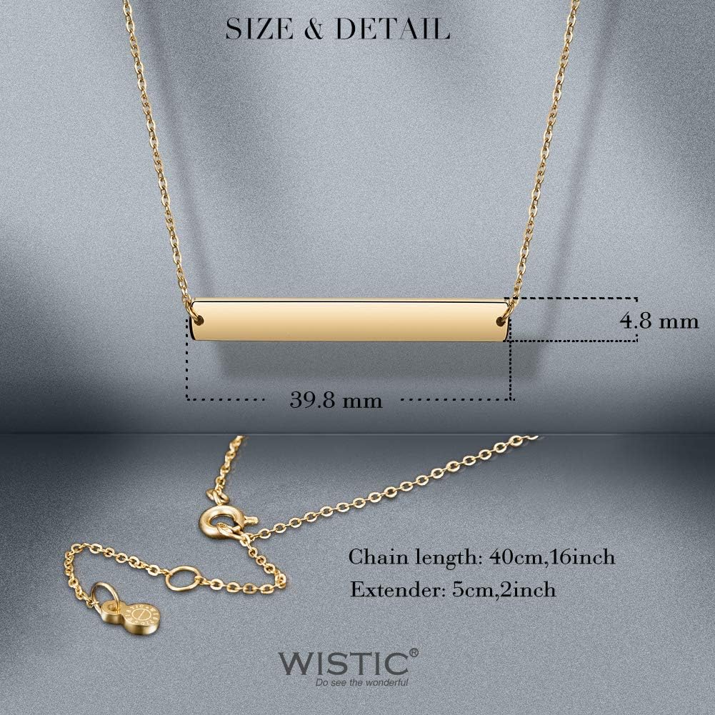 Multi Gold Bar Necklace for Women Vertical/Horizontal Bar Pendant Necklaces with Adjustable Chain Necklace Adult Jewelry - Image 8