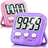 Vista 20 de Antonki Paquete de 2 temporizadores digitales para niños, temporizadores de cocina magnéticos de cuenta regresiva para cocinar, huevos, aula