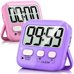 Antonki 2 Pack Digital Timer for Kids Magnetic Countdown Kitchen Timers for Cooking Egg Classroom Teacher Exercise Study