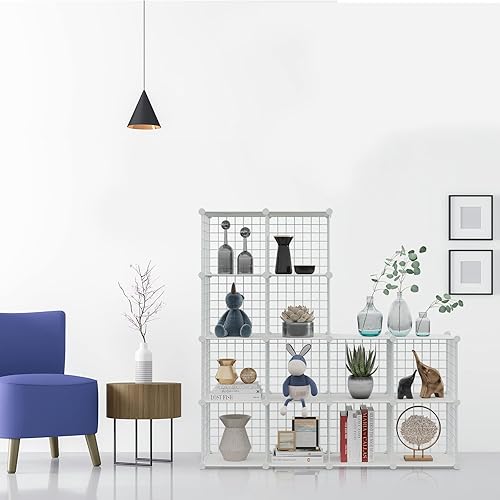 Miniatura 7 de HUBSON Organizador de almacenamiento en cubos de alambre, organizadores y estantes de almacenamiento para librosjuguetesartesaníasplantas en macetas