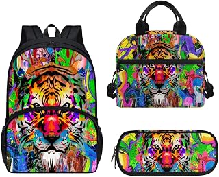 Mochila escolar para adolescentes, niñas, niños, juego con bolsa de almuerzo y estuche para la escuela primaria, escuela secundaria