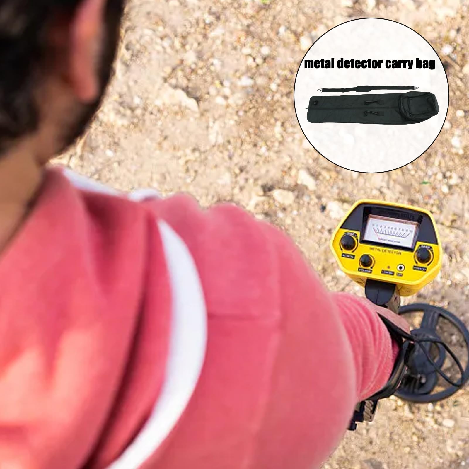 para Detector de Metales – Universal para Detector, Mochila de Almacenamiento de Viaje Reutilizable de Gran Capacidad para detectores de Metales, Accesorios, Auriculares, Pala, Equipo de a