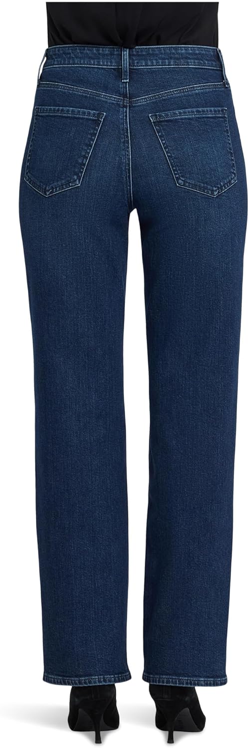 NYDJ Womens Brooke Loose Straight Rhinestone Jeans in Louvre Sapphire - Image 2