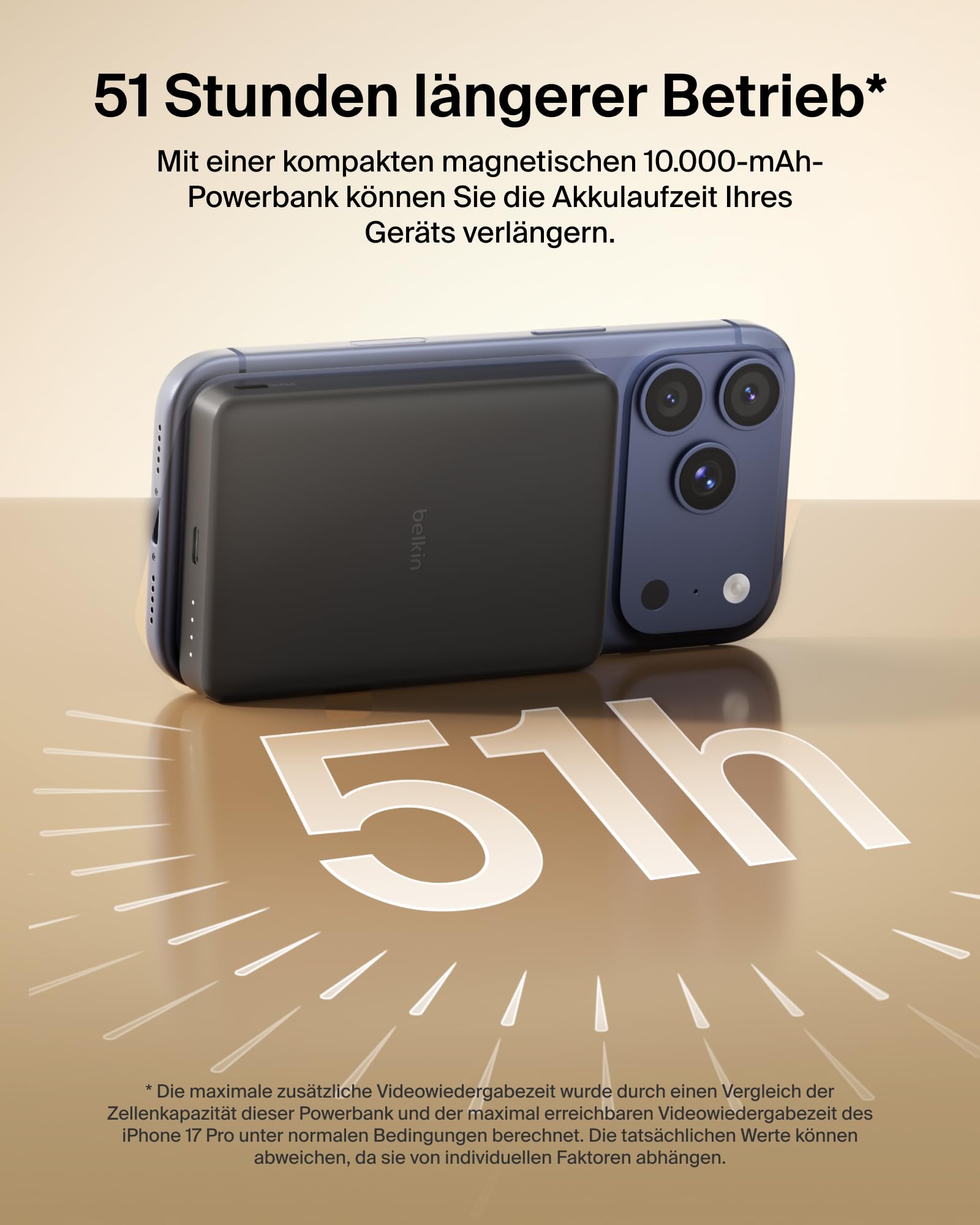 Belkin BoostCharge 10000mAh Magnetische Power Bank, 2 USB-C-Ports – Schwarz