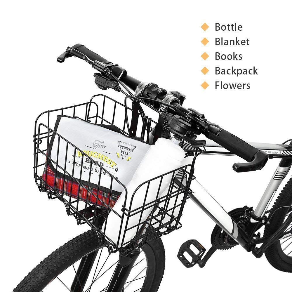 1 cestino anteriore pieghevole per bicicletta, cestino posteriore pieghevole in rete metallica, borsa anteriore staccabile, borsa per bicicletta, accessori per mountain bike, per donne e