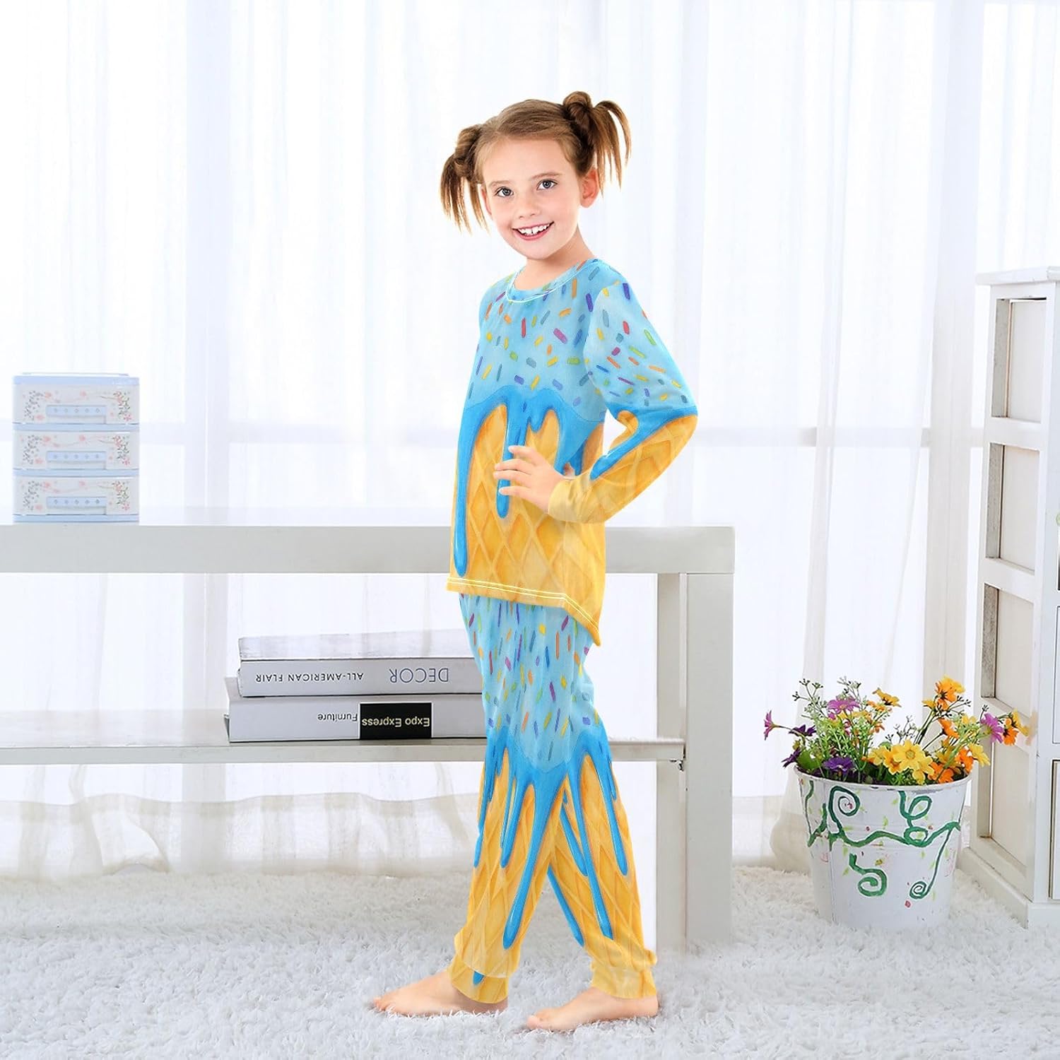Long Sleeve Pajama Set,Comfy Nightwear Soft Loungewear,Family Matching PJs Underwear Set 3-8T