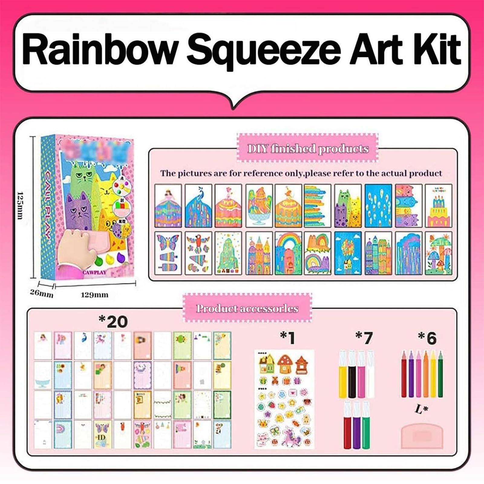Rainbow Scratch Art Kit pour Enfants, DIY Squeegee Art, 35 Pièces