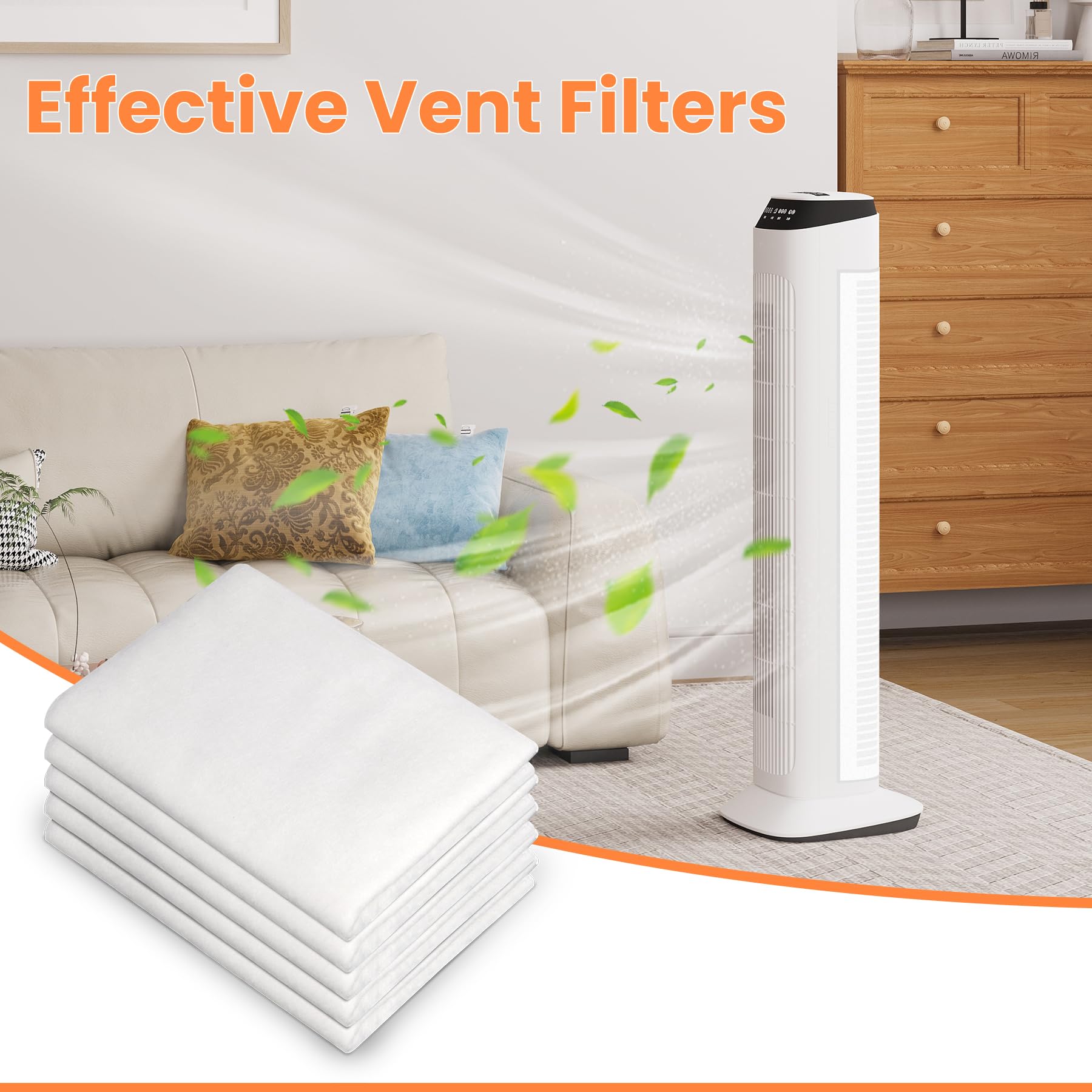 Filtro de aire universal para ventilador de torre, filtros de flujo de aire fácil, diseño flexible de fácil ajuste, captura el polvo de aire, compatible con la mayoría de ventiladores de torre 9