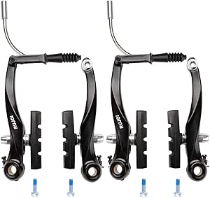 RUJOI Bike Brakes Set,Mountain Bike V Brakes Type,V-Brake Replacement Set for MTB, Road Bike,BMX,E Bike Black (2 Pack)…