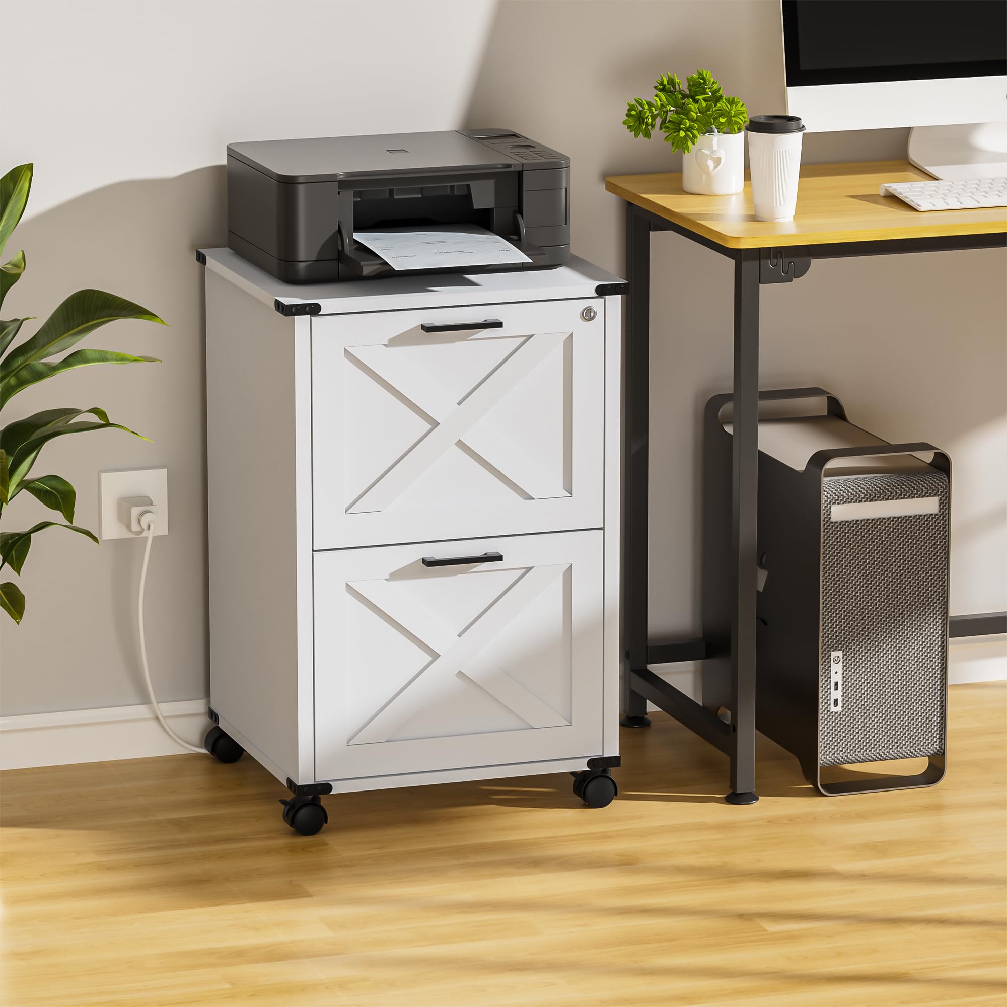 Amazon.com: Onelike Small Wood File Cabinet with Lock, Nightstand