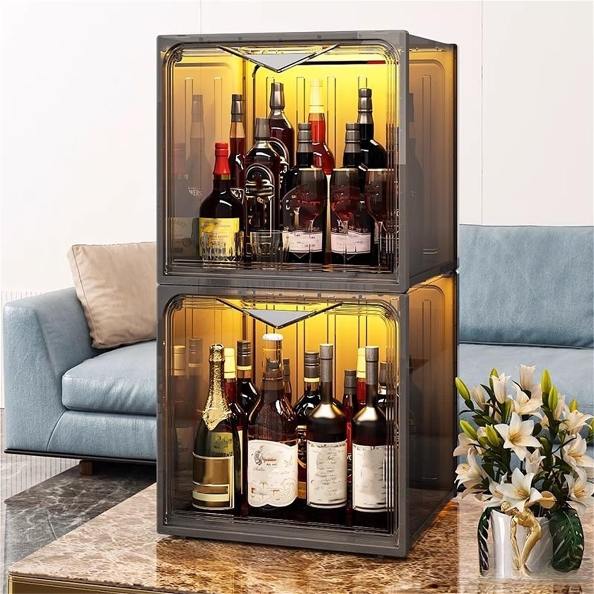 Amazon｜小型 酒棚 ディスプレイ ウイスキー収納 コレクション棚