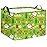 HIYAGON Rectangular Christmas Basket Fabric Storage Bin Storage Boxes,Collapsible Storage Basket for Clothes,Books.Shelves Basket(Green Christmas)