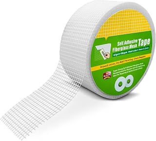 Nufiwra Fiberglass Mesh Drywall Joint Tape, Self-Adhesive 2" x 100 FT for Crack, Seam & Sheetrock Repair