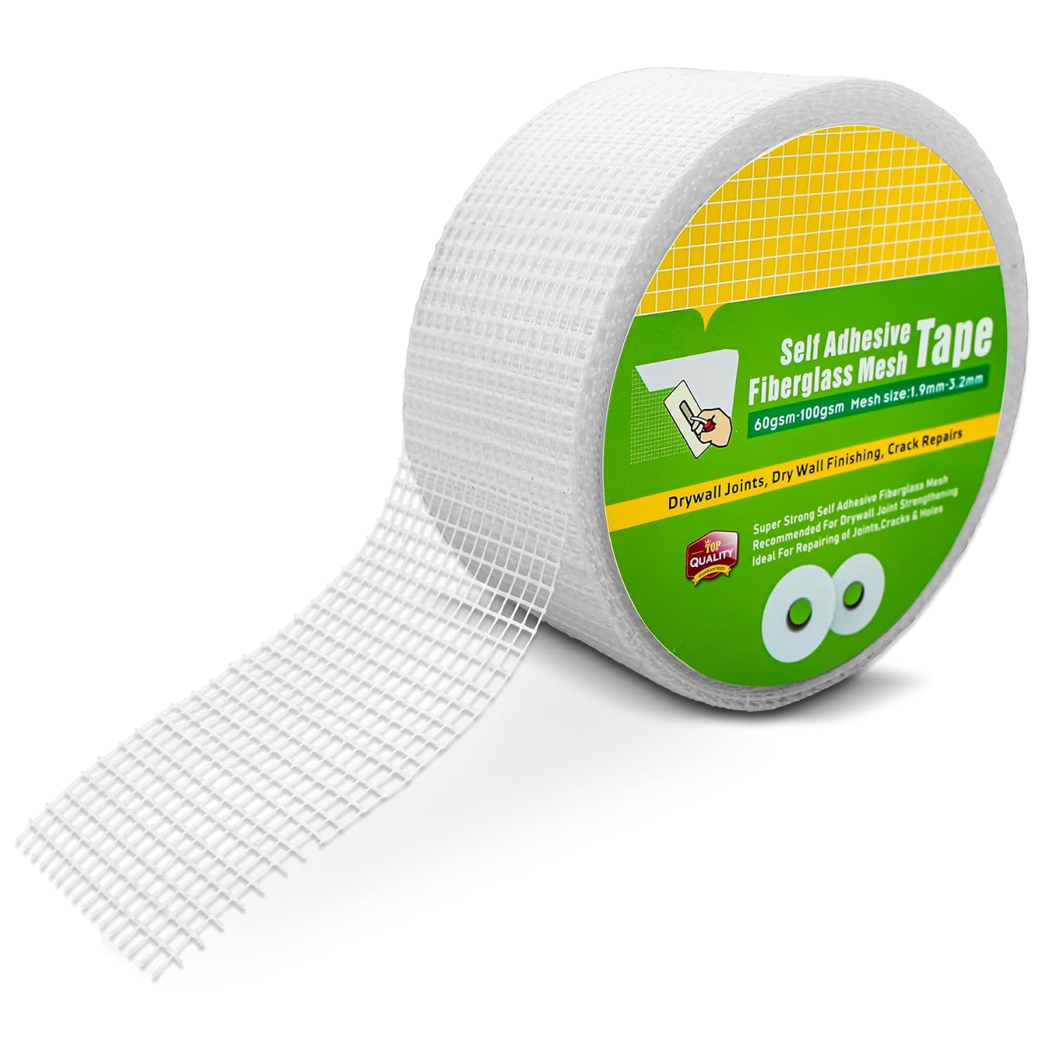 Nufiwra Fiberglass Mesh Drywall Joint Tape, Self-Adhesive 2" x 100 FT for Crack, Seam & Sheetrock Repair