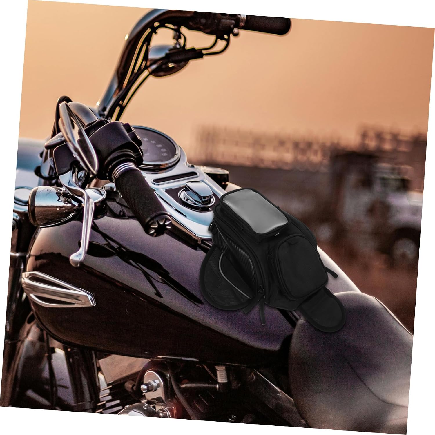 Magnetic Motorcycle Tank Bag Large Capacity Portable Motorbike Storage Bag Fit for Secure Attachment Various Models