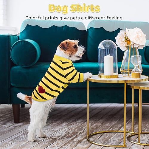 Miniatura 2 de Preferhouse Camiseta a rayas para perros y gatos, chaleco de algodón para primavera, verano, para mascotas, adecuada para mascotas pequeñas y
