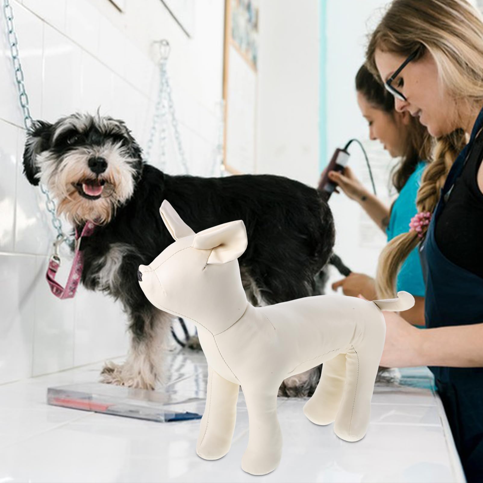 ERINGOGO Haustiermodell Hund Körperpflege schaufensterpuppe Leder Weiß