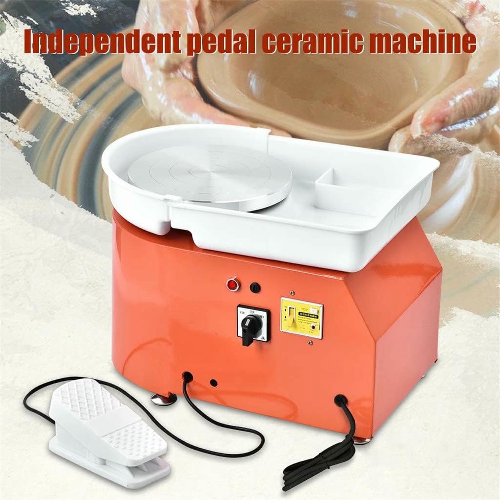 Macchina in Ceramica con Ruota in Ceramica Elettrica A Rotazione 25 Cm, 350 W Clycolaje Strumenti di Ceramica di Argilla Fai -da -Te per Opere Artistiche in Ceramica (Colore: E)