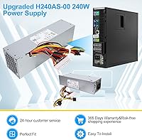 Vista 7 de S-Union 240W Power Supply Unit Replacement for Dell OptiPlex 390 790 960 990 3010 9010 Small Form Factor System SFF H240AS-00 H240AS-01 H240ES-00