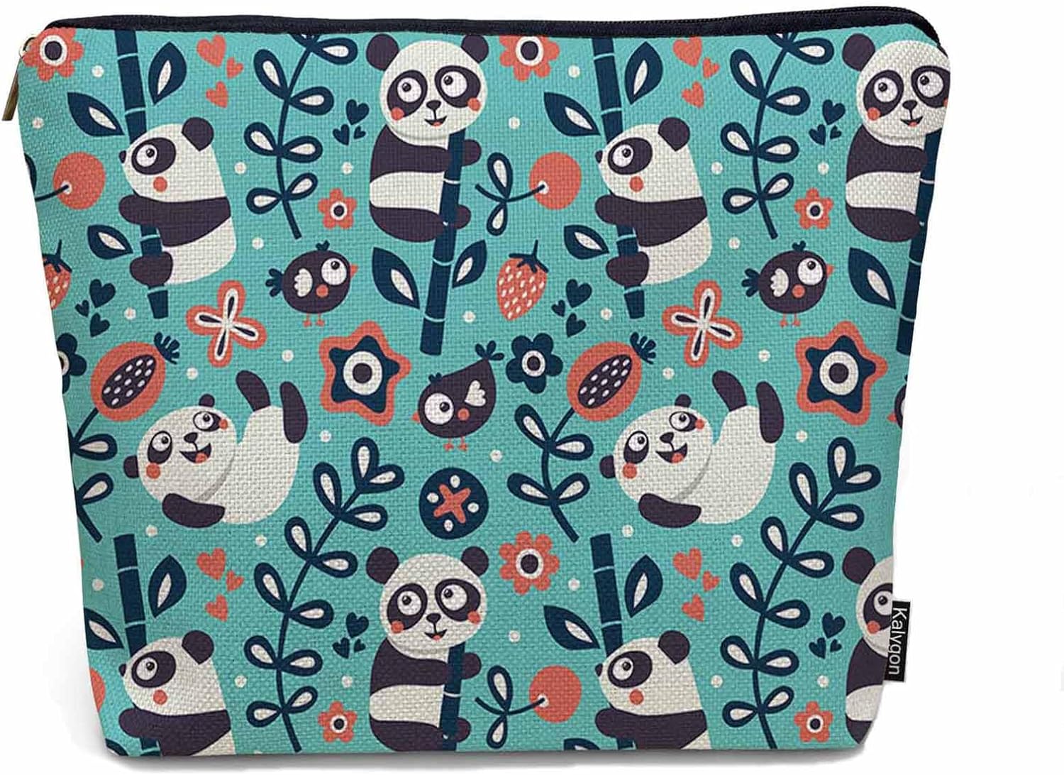 Panda Cosmetic Bags For Women, Cute Pandas Bamboo Berry Flowers Roomy Makeup Bag Toiletry Bag Accessories Organizer Storage Bags Makeup Pouch For Travel Business Gym Camping Bathroom