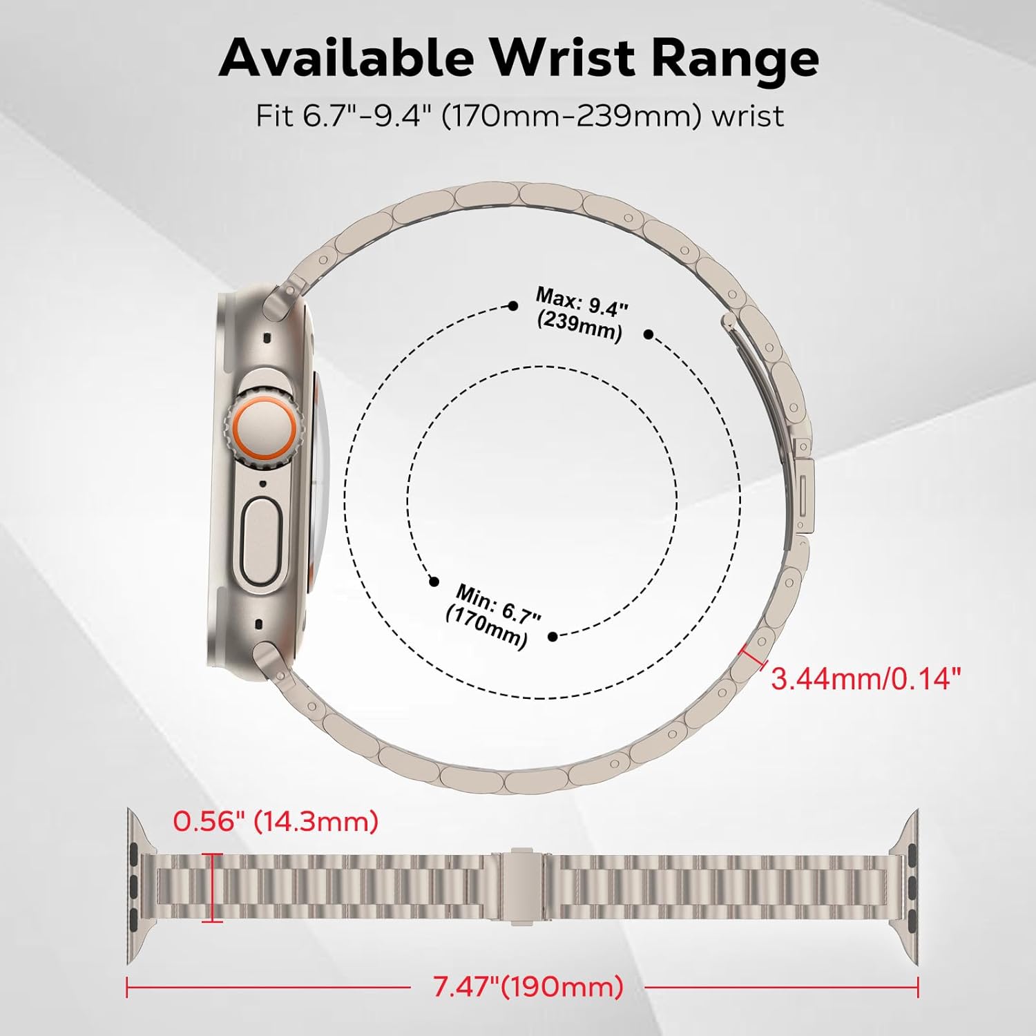 Slim Metal Band Compatible with Apple Watch Ultra3/2/1 49mm/Series 11/10/9/8/7/6/5/4/3/2/1/SE3/SE2/SE 46/45/44/42/41/40/38mm, Stainless Steel Thin Band Replacement Strap iWatch Wristband - Image 3