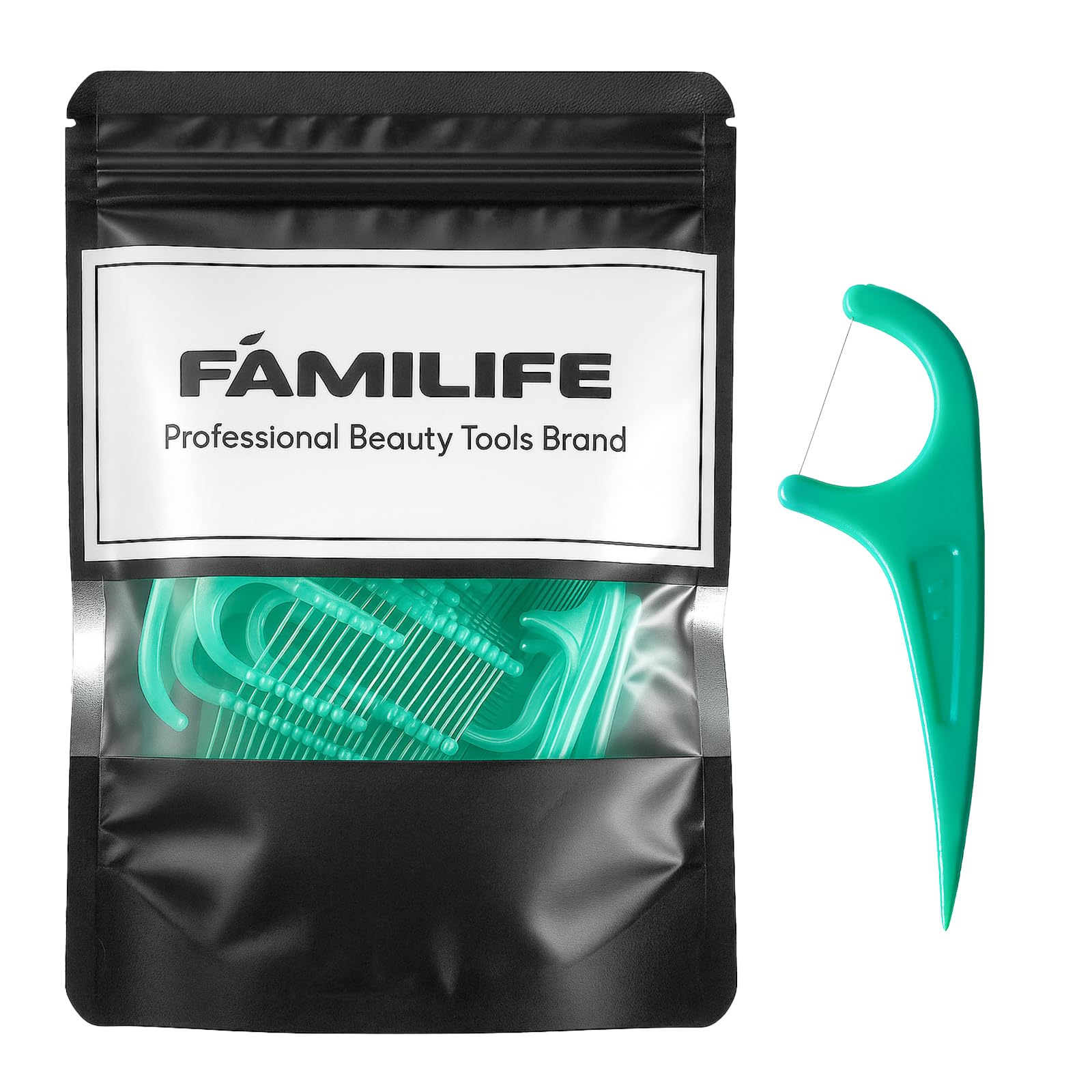 FAMILIFE Floss Picks, 90 Count Mint Dental Floss Picks for Adults &amp; Kids