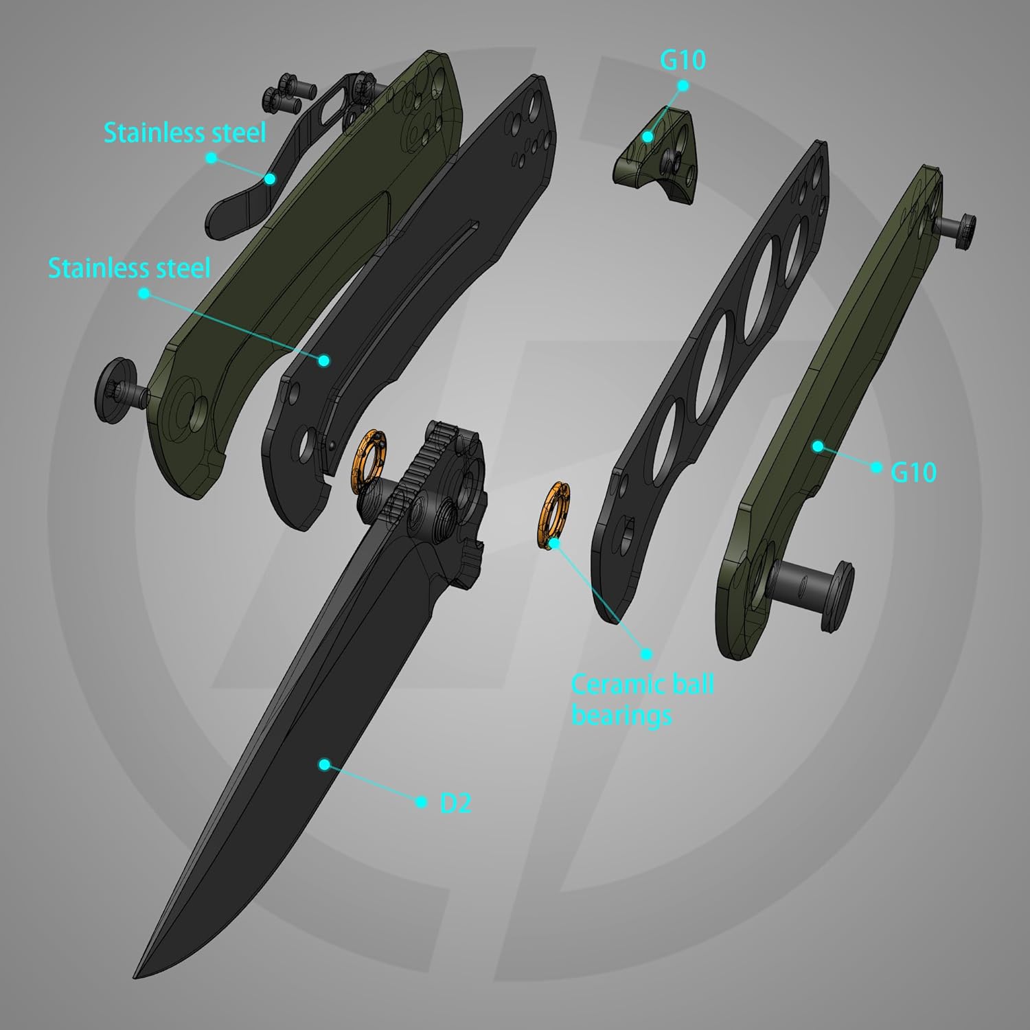 Folding Pocket Knife, 2.91'' D2 Steel Blade, Small EDC Knife with Pocket Clip for Men Women G061AGB