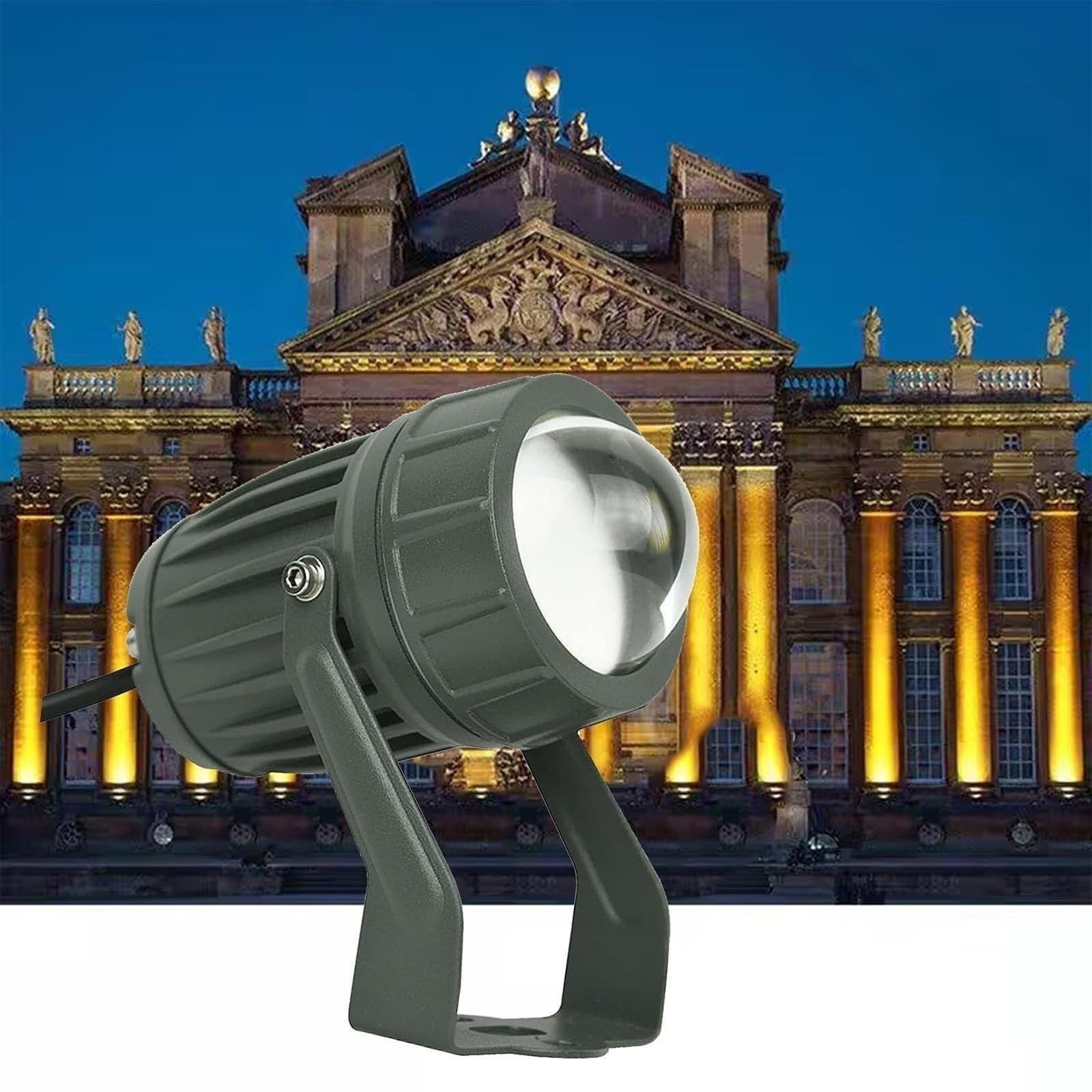 Lampa ogrodowa LED, reflektor ogrodowy – wodoszczelna IP67 lampa podłogowa do użytku na zewnątrz, AC 85-265 V reflektor LED o wąskim kącie świecenia, skupiona wiązka światła o dużym zasięgu