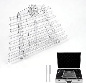 432Hz 8 Note CDEFGABC Quartz Crystal Singing Harp,Including Bracket Alumina Carrry Case for Sound Bath and Meditatiion