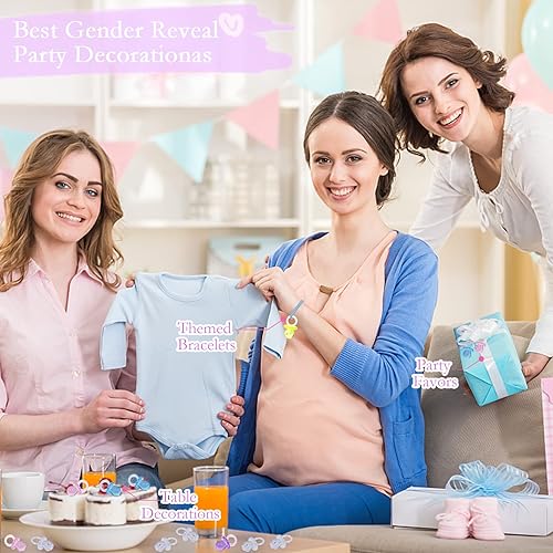 Miniatura 6 de 150 mini chupones acrílicos para baby shower para niñas, chupones a granel de 0.86 pulgadas para revelación de género, recuerdos de fiesta,