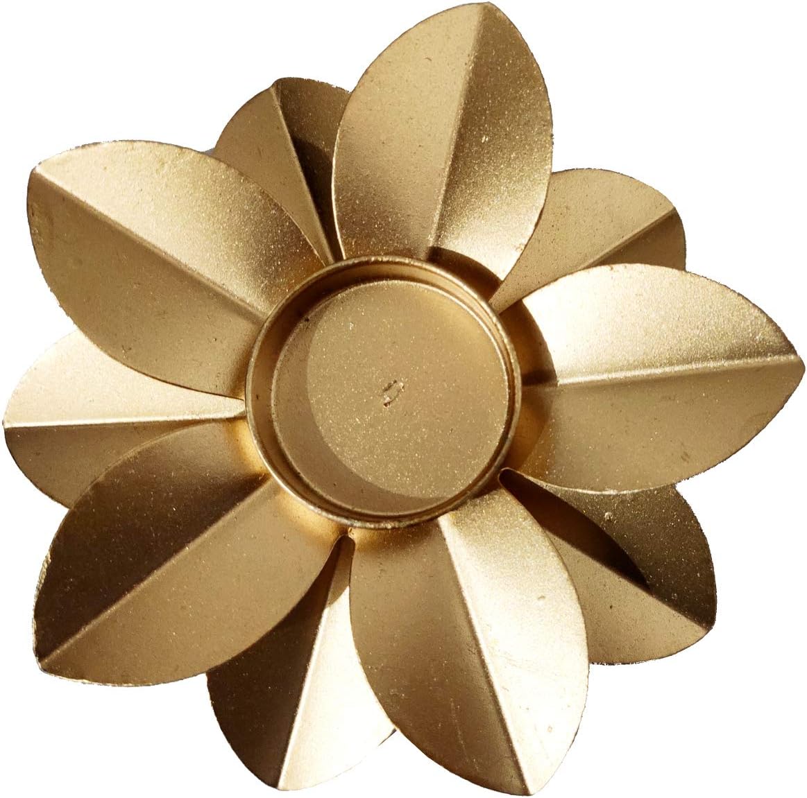 Purpledip Brass Tlight Holder 'Lotus': Festival Oil Lamp Deepam Diya Holder Decor Gift (12228)