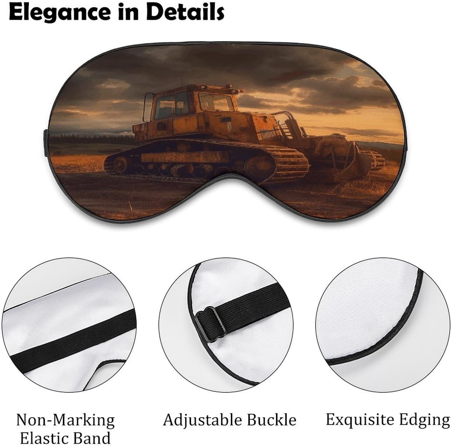 Bulldozer Evening Eye Mask Sleep Mask Night Blindfold image 3