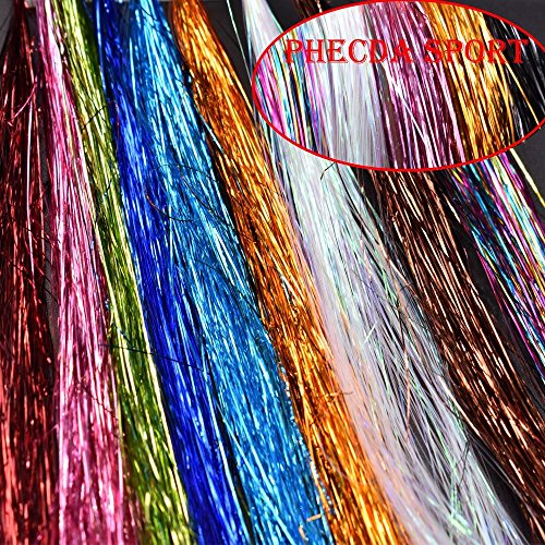 Phad Fishing 10 Differentes Colores 0.28mm de Ancho Tinsel Flash para Material de Pesca con Mosca (10 Piezas) Cover