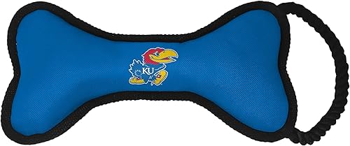 Miniatura 2 de Juguete para perros con forma de hueso con licencia oficial de la NCAA con chirriador y cuerda, duradero y divertido para todas las razas de perros