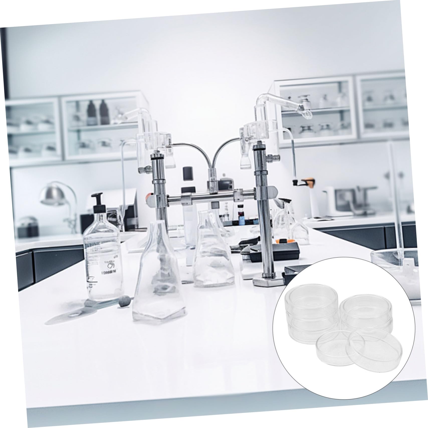PLAFOPE 6piezas Placas De Cultivo Celular Borosilicato Unidades Platos De Petri Transparentes Resistentes Altas Temperaturas Para Laboratorio y Experimentos Biológicos