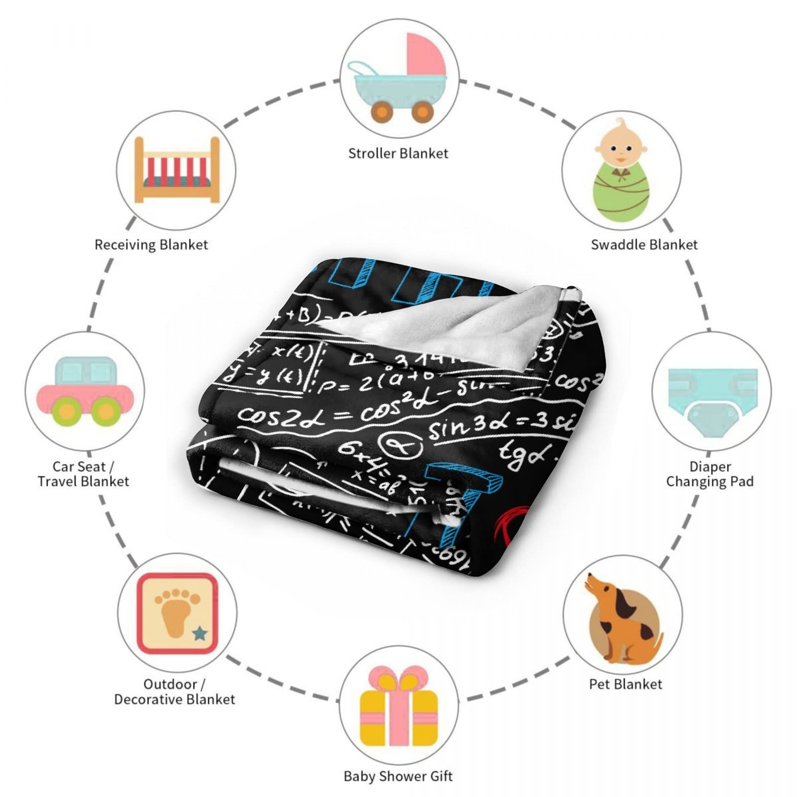 Love You So Math Blanket Flannel Throw Lightweight Super Soft Cozy Luxury Family Bed Blanket Birthday Gift Microfiber 50